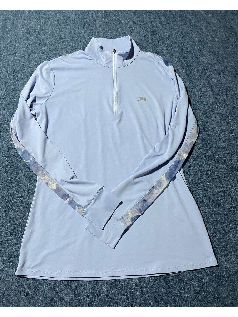 RJ Classics quarter zip pullover with mesh yoke/undersleeves Medium Equestrian